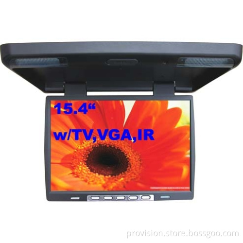 15.4" roof mounted car monitor with TV,IR FM,AV IN /VGA